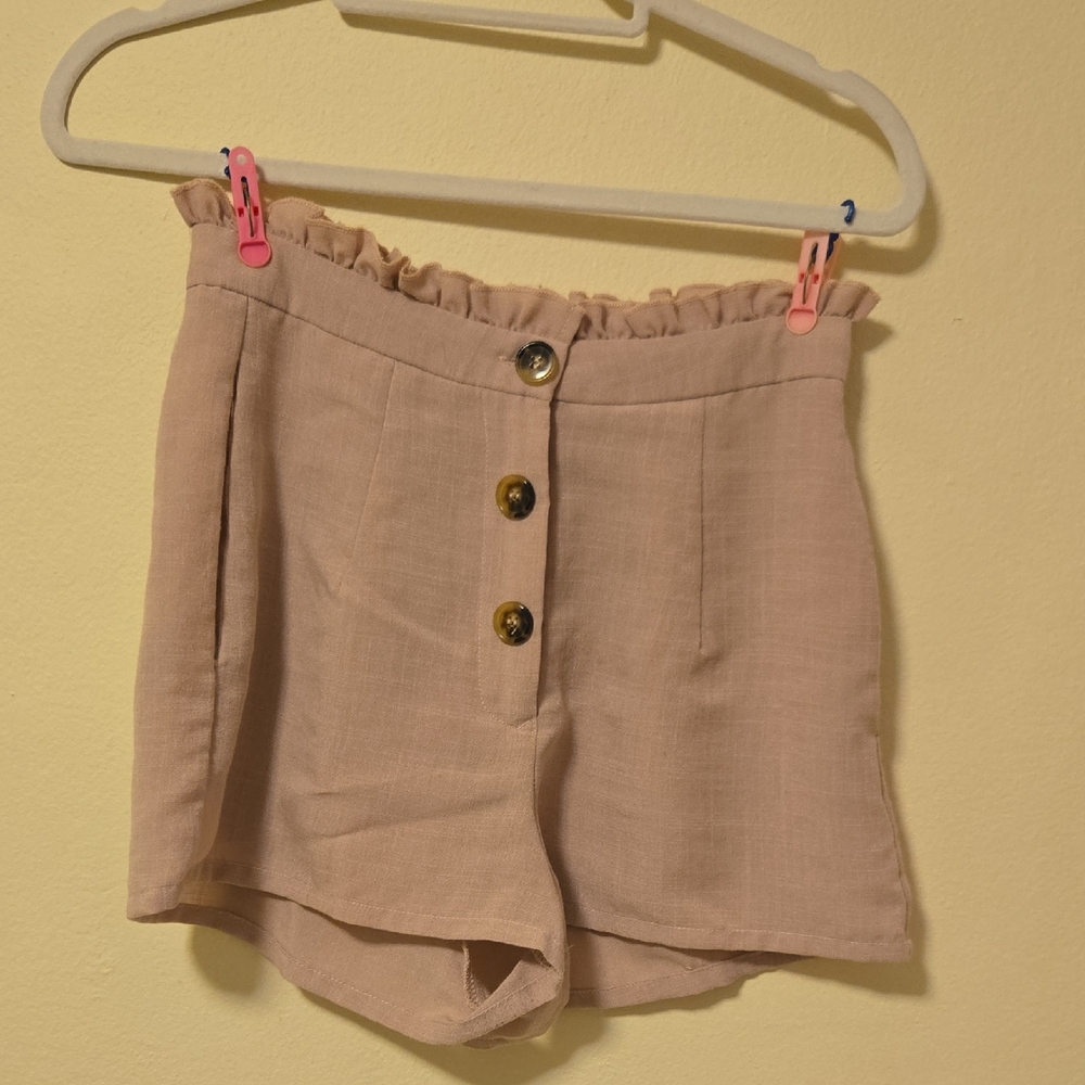 Nasty Gal Oh High There Button Shorts Color Pink Size 4